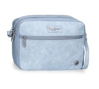 Pepe Jeans Jana Bandolera Dos Compartimentos Azul 24X16X9 cms Poliéster con Detalles en Piel Sintética by Joumma Bags