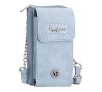 Pepe Jeans Jana Bandolera Portamóvil Azul 11x20x4 cms Poliéster con Detalles en Piel Sintética by Joumma Bags