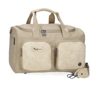 Pepe Jeans Jana Bolsa de Viaje Beige 40x25x20 cms Poliéster con Detalles en Piel Sintética by Joumma Bags