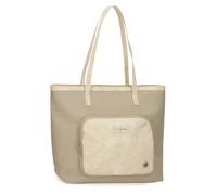 Pepe Jeans Jana Bolso Tote Beige 34X32X14 cms Poliéster con Detalles en Piel Sintética by Joumma Bags