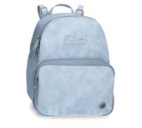 Pepe Jeans Jana Mochila Casual Azul 20X25,5X10 cms Poliéster con Detalles en Piel Sintética by Joumma Bags