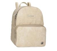 Pepe Jeans Jana Mochila Casual Beige 20X25,5X10 cms Poliéster con Detalles en Piel Sintética by Joumma Bags