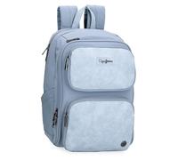 Pepe Jeans Jana Mochila para Portátil 13,3 Pulgadas Azul 25x37x10 cms Poliéster y PU 9,25L by Joumma Bags
