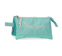 Pepe Jeans Jane Estuche Triple Azul 22x12x5 cms Poliéster