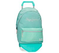 Pepe Jeans Jane Mochila para Portátil Doble Compartimento con Carro 15,6" Azul 31x44x17,5 cms Poliéster 20,46L