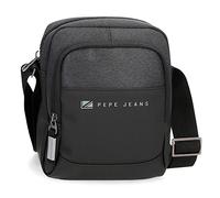 Pepe Jeans Jarvis Bandolera Mediana Negro 17x22x8 cms Poliéster con detalles en Piel Sintética