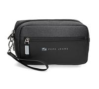 Pepe Jeans Jarvis Bolso de Mano Negro 24,5x15x6 cms Poliéster con detalles en Piel Sintética