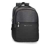 Pepe Jeans Jarvis Mochila para Portátil Adaptable 15,6" Negro 31x44x15 cms Poliéster con detalles en Piel Sintética 20,46L