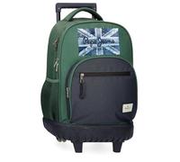 Pepe Jeans Jebb Mochila Compact 2 Ruedas Verde 33x44x21 cms Poliéster 30,49L by Joumma Bags