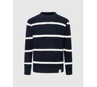 Pepe Jeans Jersey de hombre a rayas con punto musgo. Negro 6/XXL