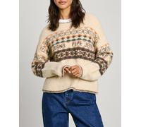 Pepe Jeans Jersey de mujer cuello redondo raya en contraste. Marrón 3