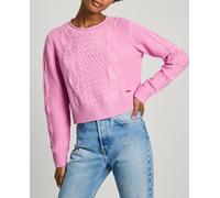Pepe Jeans Jersey de mujer texturizado cuello acabado en rulo. Rosa 5/XL