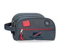 Pepe Jeans Kay Neceser Dos Compartimentos Adaptable Azul 26x16x12 cms Poliéster