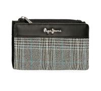 Pepe Jeans Kendra Cartera con Tarjetero Negro 17x10x2 cms Poliéster con Detalles en Piel Sintética