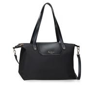 Pepe Jeans Leire Bolso Tote 15,6" Pulgadas Negro 34x29x16 cms Poliéster y PU 15,7L by Joumma Bags
