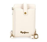 Pepe Jeans Lena Bandolera Portamóvil Blanco 9,5x16,5 cms Piel sintética