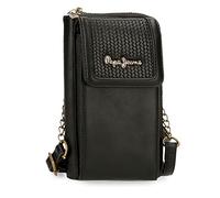 Pepe Jeans Lena Bandolera Portamóvil Negro 11x17,5x2,5 cms Piel sintética