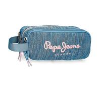 Pepe Jeans Lena Estuche Triple Azul 22x10x9 cms Poliéster