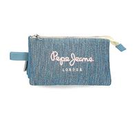 Pepe Jeans Lena Estuche Triple Azul 22x12x5 cms Poliéster
