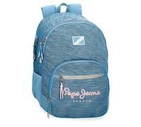 Pepe Jeans Lena Mochila Escolar Doble Compartimento Azul 32x44x22 cms Poliéster