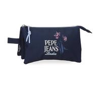 Pepe Jeans Lenay Estuche Triple Marino 22x12x5 cm Poliéster 1,32L by Joumma Bags