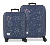 Pepe Jeans Lenay Juego de Maletas Marino 48x68x27 cm Rígida ABS Cierre de combinación Integrado 109L 6,08kg 4 Ruedas Dobles Extensible Equipaje de Mano by Joumma Bags