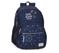 Pepe Jeans Lenay Mochila Doble Compartimento Adaptable a Carro 10,5" Pulgadas Marino 32x44x22 cm Poliéster 30,98L by Joumma Bags