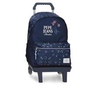 Pepe Jeans Lenay Mochila Escolar con Carro 15,6" Pulgadas Marino 31x44x17,5 cm Poliéster 23,87L by Joumma Bags
