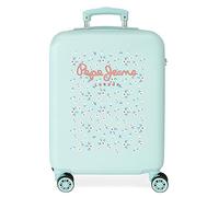 Pepe Jeans Leslie Maleta de cabina Azul 38x55x20 cms Rígida ABS Cierre de combinación lateral 34L 2,74 kgs 4 Ruedas dobles Equipaje de Mano