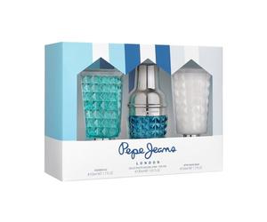 Pepe Jeans Life Is Now For Him Estuche Regalo Perfumes Hombre Pack de 3 Piezas Eau de Toilette 30ml, After Shave 50ml y Shower Gel 50ml Set Fragancia Aromática y Amaderada