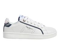 Pepe Jeans London Player Young B Zapatillas de Cuero de Ajuste Regular para Hombre, Lavado Azul