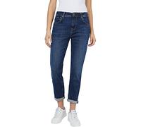 Pepe Jeans London Women’s Violet Relaxed Tapered Jeans, High Rise Stretch Denim, Medium Dark Blue Wiser Wash
