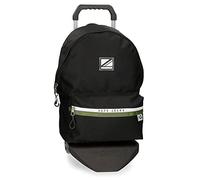 Pepe Jeans Luca Mochila Escolar con Carro Negro 31x44x17,5 cms Poliéster 23,87L