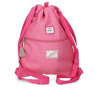 Pepe Jeans Luna Mochila Saco Con Cremallera Rosa 35x46 cms Poliéster