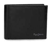 Pepe Jeans Luton Billetero con Tarjetero Negro 12,5x9,5x1 cms Piel by Joumma Bags
