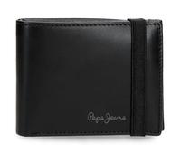Pepe Jeans Luton Cartera con Cinta elástica Negro 11,5x8,5x1 cms Piel by Joumma Bags