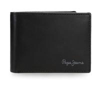 Pepe Jeans Luton Cartera con Monedero Negro 11x8x1 cms Piel by Joumma Bags