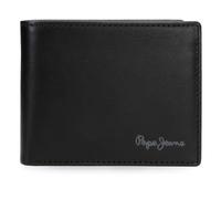 Pepe Jeans Luton Cartera Horizontal con Billetera Extraible Negro 11x8,5x1 cms Piel by Joumma Bags