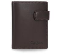 Pepe Jeans Luton Cartera Vertical con Cierre de Clic Marrón 8,5x10,5x1 cms Piel by Joumma Bags