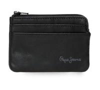 Pepe Jeans Luton Monedero con Tarjetero Negro 11x7x1,5 cms Piel by Joumma Bags