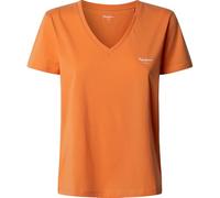 Pepe Jeans Macy V-Neck Camiseta, Naranja, S para Mujer