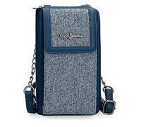 Pepe Jeans Maddie Bandolera Portamóvil Azul 11x17,5x2,5 cms Poliéster con detalles en Piel Sintética
