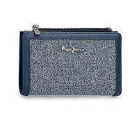 Pepe Jeans Maddie Cartera con Tarjetero Azul 17x10x2 cms Poliéster con detalles en Piel Sintética