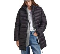 Pepe Jeans Maddie Long Puffer Jacket, Negro (Black), M para Mujer
