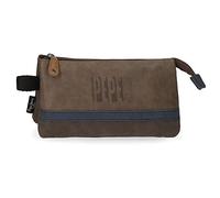 Pepe Jeans Max Estuche Triple Marrón 22x12x5 cms Piel Sintética