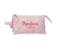 Pepe Jeans MIA Estuche Triple Rosa Claro 22x12x5 cm Poliéster by Joumma Bags