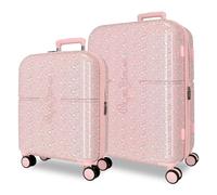Pepe Jeans MIA Juego de Maletas Rosa Claro 48x70x28 cm Rígida ABS Cierre TSA Integrado 104L 6,3kg 4 Ruedas Dobles Equipaje de Mano by Joumma Bags