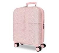 Pepe Jeans MIA Maleta de Cabina Rosa Claro 40x55x20 cm Rígida ABS Cierre TSA Integrado 34L 2,6kg 4 Ruedas Dobles Extensible Equipaje de Mano by Joumma Bags