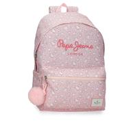 Pepe Jeans MIA Mochila Escolar Adaptable a Carro 15,6" Pulgadas Rosa Claro 31x44x17,5 cm Poliéster 24L by Joumma Bags