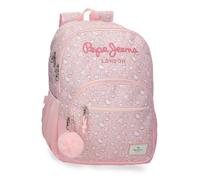 Pepe Jeans MIA Mochila Escolar Doble Compartimento Adaptable a Carro 15,6" Pulgadas Rosa Claro 32x44x17 cm Poliéster 31L by Joumma Bags